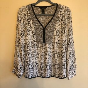 Investment petites black and white print top PS